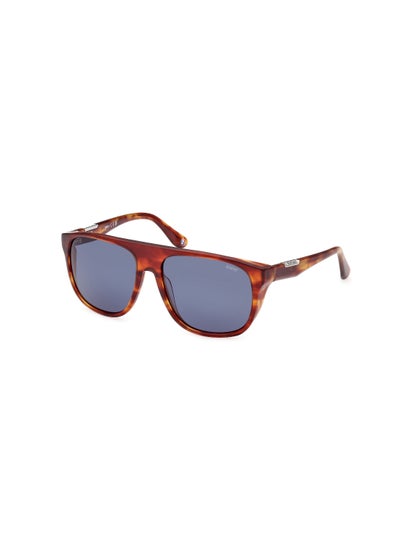 Buy Men's Pilot Shape Acetate Sunglasses BW0041-H54V58 Lens Size: 58 Millimeter - Red Havana in UAE