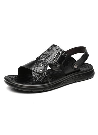 Buy Summer Leather Sandals Men's Soft Sole Slippers Dual Purpose Sandals Men's Sandals in Saudi Arabia