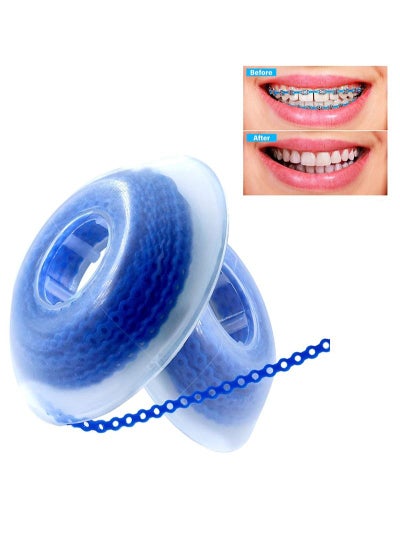 Buy 2 rolls of 2.28m each orthodontic braces rubber chain, the braces dynamic chain consists of a short filament chain (short, 0.136 in (3.3 mm),Prussian Blue) in Saudi Arabia