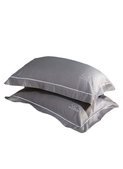Buy Satin Pillowcase Comfort And Soft Set of 2  Standard Size Decorative Coverers in UAE