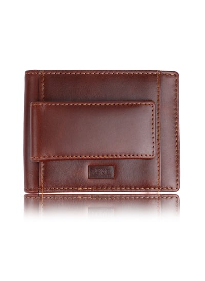 Buy Fend Genuine Leather Card Holder Wallets with RFID Blocking for Men's and Women's Brown in UAE