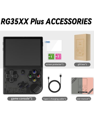 Buy RG35XX Plus Linux Handheld Game Console, 3.5'' IPS Screen, Pre-Loaded 5527 Games, 3300mAh Battery, Supports 5G WiFi Bluetooth HDMI and TV Output (64GB, Transparent Black) in Saudi Arabia