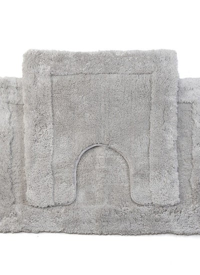 Buy Bath Mat Set Two Pieces Light Grey in Saudi Arabia