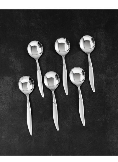 Buy Japanese stainless steel soup spoon set 6 pieces in Saudi Arabia