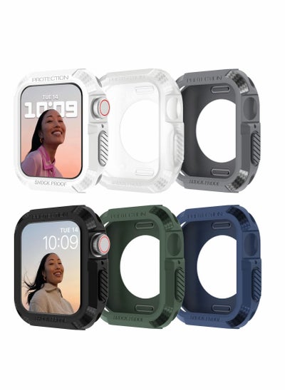 Buy 6 Pack Case Compatible with Apple Watch Series 8/7 45mm, Rugged Protective Case Soft TPU Bumper for iWatch Bumper Scratch Resistant Full Protective 45mm Cover for iWatch Men Women, 6 Colors in UAE