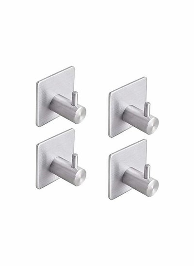 Buy 4 PCs Stainless Steel Nail Free Towels Hooks in UAE