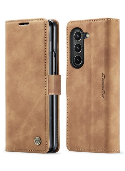 Buy CaseMe Samsung Galaxy Z Fold 5 Case Wallet, for Samsung Galaxy Z Fold 5 Wallet Case Book Folding Flip Folio Case with Magnetic Kickstand Card Slots Protective Cover - Brown in Egypt