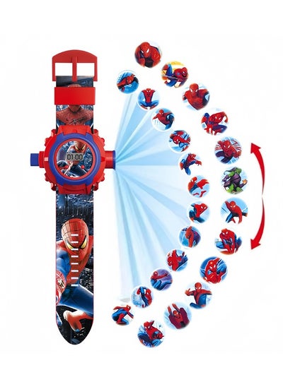 Buy Spider Man Projection Watch Children's Cartoon Light-Emitting Watch Marvel Spider- Man Boys And Girls With LCD Display Flashing Light Electronic Toy Watch in Saudi Arabia