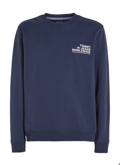 Buy Men's Modern Logo Fleece Sweatshirt, Navy in UAE