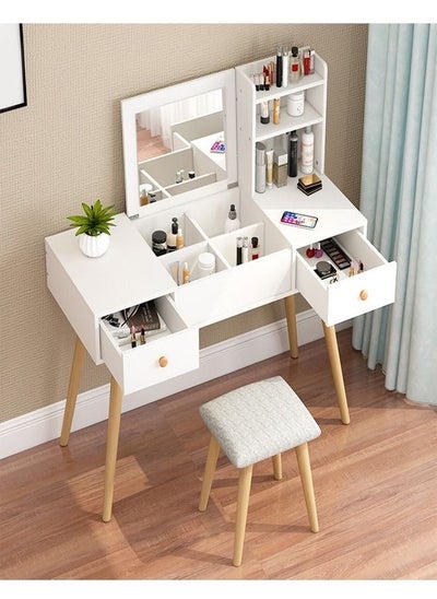 Buy Multifunction Modern Design Two Drawers Makeup Dressings Storage Table 100 x 40 x 111 cm in UAE