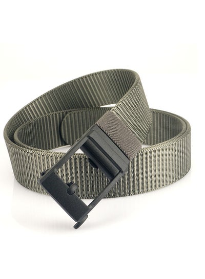 Buy Men's Automatic Buckle Belt Nylon Belts Waistband Solid Color Wide in Saudi Arabia