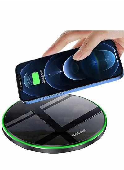 اشتري 20W Max Fast Wireless Charging Pad Qi Certified for iPhone 13/12/SE/11/X Pro/2 15W Charge Mats S22/S21/S20/Note 20/10 Galaxy Buds/Buds+ في السعودية