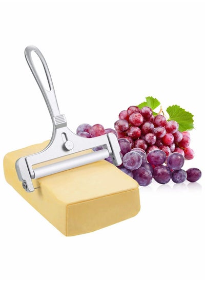 اشتري Cheese Slicer Heavy Duty Adjustable Thickness Stainless Steel Wire Cheese Cutter Angle Adjustable for Soft, Semi Hard Cheeses Kitchen Cooking Tool في الامارات