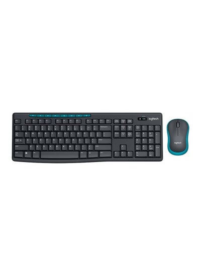 Buy Wireless Keyboard With Mouse Set Black/Blue in Saudi Arabia