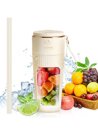 Buy Portable Blender, Personal Blender for Shakes and Smoothies, Mini Blender Bottle USB Rechargeable, Portable Juicer Cup with 10 Blades and Removable Straw for Kitchen, Gym, Office in Saudi Arabia