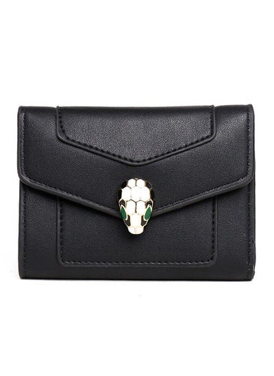 Buy Fashion Snake Head Patchwork Wallet Black in UAE