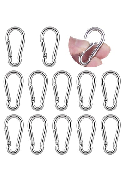 Buy M4 Carabiner Clip Hook, Heavy Duty Spring Snap, Small Stainless Steel Ring for Camping Fishing Hiking Traveling Climbing, Quick Link for Hammock, Key, Backpack, Dog Leash, Rope, Boat (12PCS) in UAE