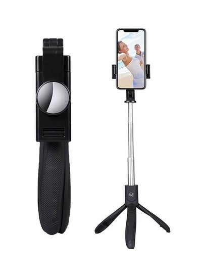 Buy Tripod Extendable Selfie Stick With Bluetooth Remote Black in Saudi Arabia