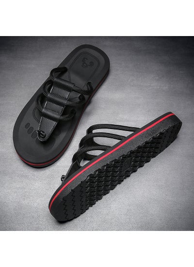 Buy 2024 Summer Mens Slide Sandals Anti-Slip EVABlack Black in Saudi Arabia