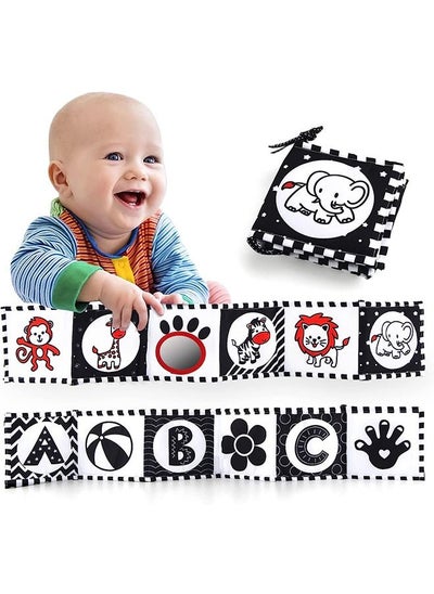 اشتري Baby Toys 0-6 Months, Black and White High Contrast Sensory, Three-Dimensional Can Be Bitten Tear Not Rotten Paper 0-3 Years Old Newborn في الامارات