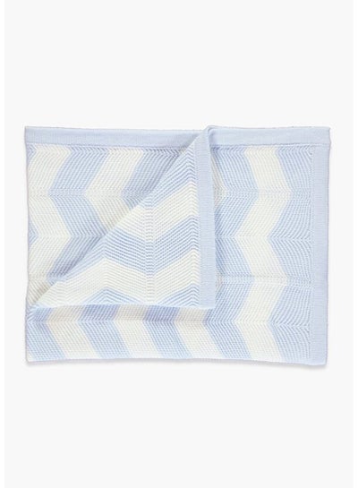 اشتري Blue Chevron Knitted Baby Blanket في مصر