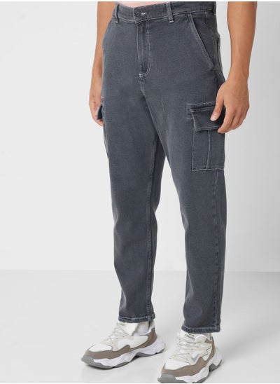 Buy Relaxed Fit Cargo Jeans in UAE