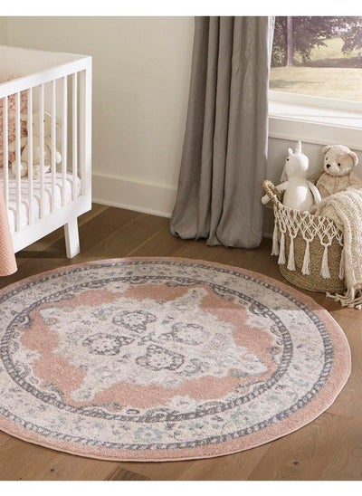 اشتري Parker Collection Area Rug Merakli (3' 3" Round Rose Gray) في الامارات