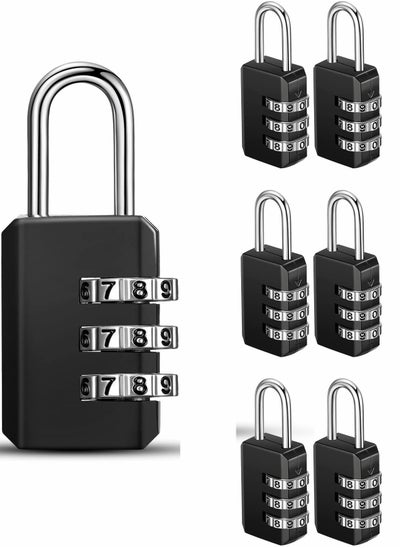 Buy Locks Travel, Combination Lock, Bag Lock, 6 Pack, 3 Digit Combination Padlock for Traveling Toolbox School Gym Door Locker Suitcases Employee Hasp Storage in Saudi Arabia