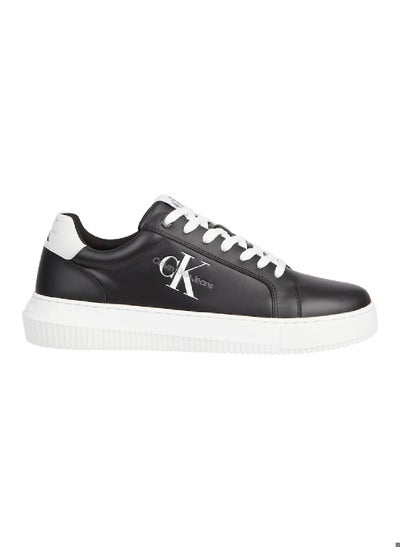 Buy Men's Leather Trainers -  smooth leather upper , Black in Saudi Arabia