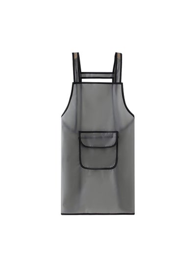 اشتري Cooking Apron with Large Pockets, TPU Waterdrop Resistant Apron Cooking Kitchen BBQ Apron Water Resistant Kitchen Apron Large Pocket Apron for Women Men Chef Sublimation Blanks Black في الامارات