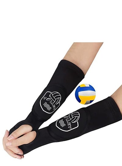 Buy 1 Pair Volleyball Arm Sleeves Passing Forearm Sleeves with Protection Pad Thumbhole Arm Sleeves for Youth Volleyball Training Protect Arms in Saudi Arabia