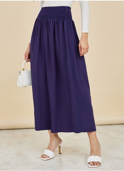 Buy Gathered Waist A-Line Maxi Skirt in Saudi Arabia