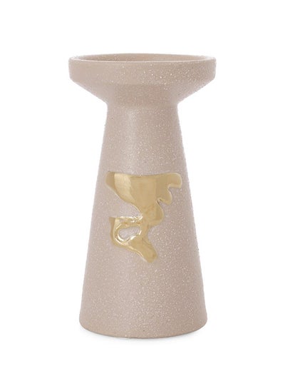 اشتري Welby Candle Holder, Grey & Gold - 11x20 cm في الامارات