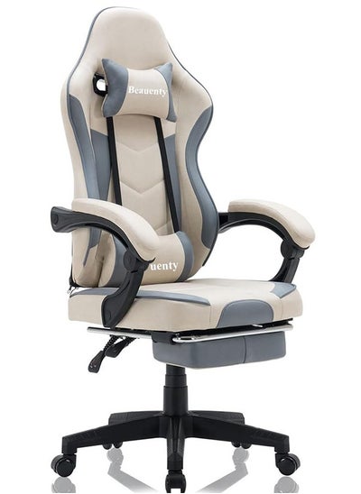 Buy Gaming Chair, Racing Style Office Chair, Adjustable Lumbar Cushion Swivel Rocker, High Back Ergonomic Computer Desk Chair with Footrest in Saudi Arabia