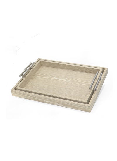 Buy A set of rectangular serving trays with a distinctive design, consisting of two pieces (57*34 - 42*30) in Saudi Arabia