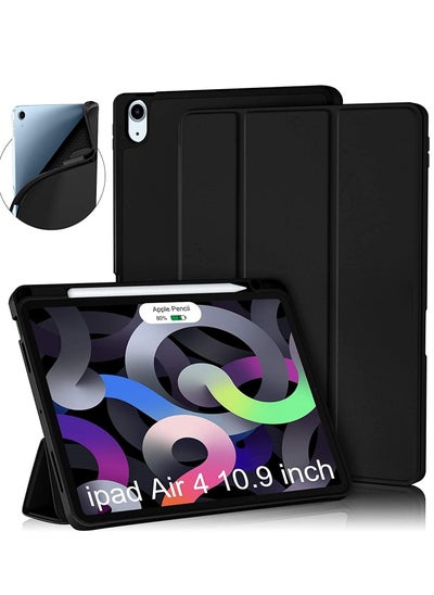 Buy Case for iPad Air 4th Generation Case 2020 10.9 Inch with Pencil Holder Magnetic [Auto Sleep/Wake], Shockproof Kickstand Cover Compatible with iPad Air 4 10.9 - Black in UAE