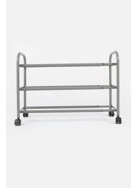 اشتري Expandable Metal Shoe Rack, Grey في الامارات