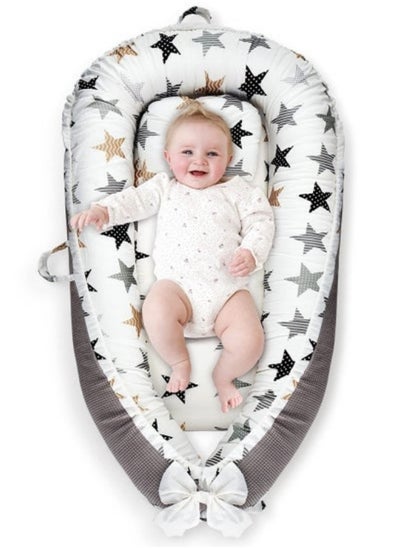 Buy Soft Breathable Newborn Crib Portable Adjustable Baby Crib Bassinet Snuggle Bed Suitable 0-12 Months in UAE