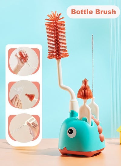 Buy Bottle Brush Set, Baby Bottle Cleaning Brush with Pacifier Cleaner and Straw Cleaner Brush, 360° Rotating Water Bottles Cleaner for Infant in Saudi Arabia