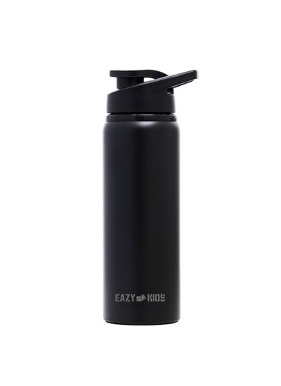 Buy Stainless Steel Sports Water Bottle - Black, 700 ML in UAE