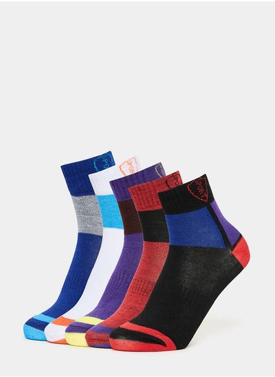 Buy Pack of 5 - Coloblock Crew Socks in Saudi Arabia