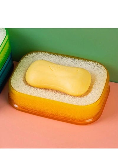 اشتري Soap box with a sponge carrier, soap sponge brush, soap loaded with a silicone belt, a soap tray to travel with exchange, plastic soap holder في مصر