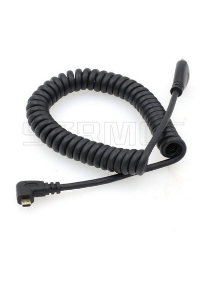 اشتري Left Angled Micro Hdmi To Hdmi High Speed Coiled Cable For Tablet Canon Sony Dslr Camera Atomos Monitor في الامارات