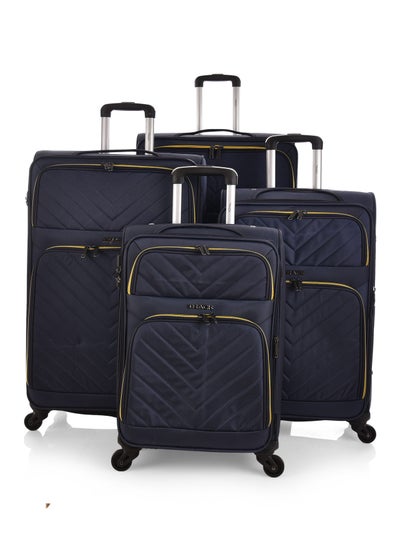 Buy Track Luggage Soft Fabric Trolley Travel Bag 4 Piece Set Size 20/24/28/32 Inch 9026/4P Navy Blue in Saudi Arabia