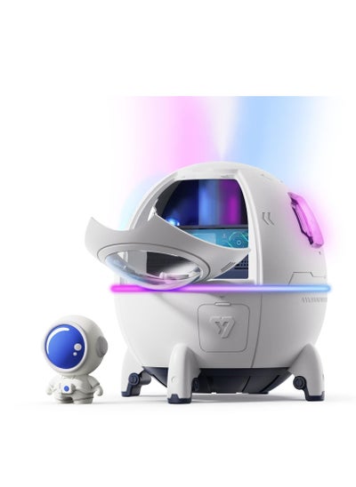 Buy Portable Mini Humidifier Small Cool Mist Humidifier 220ML USB Desktop Humidifier Auto Off Night Light Quiet Mini Humidifier White in UAE