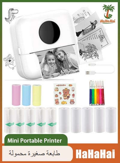 Mini Sticker Printer set - Pocket Inkless Protable Thermal Printer with ...