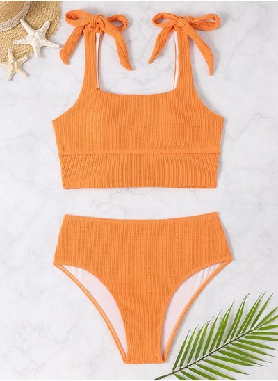 اشتري 2 Piece Beach Bow Swimsuit Bikini Orange في الامارات