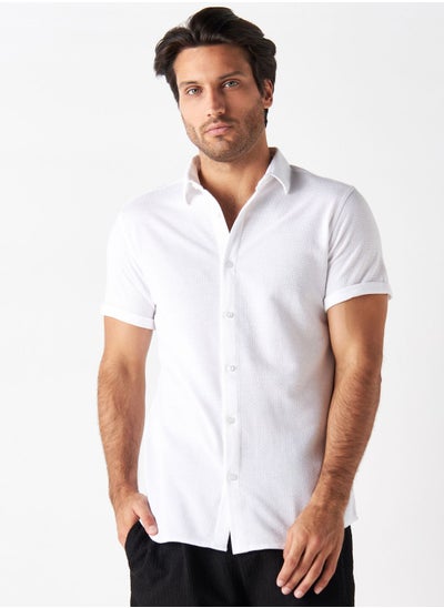 اشتري Textured Regular Fit Shirt في الامارات