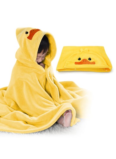 Buy Baby Bath Towel Ultra Soft Hooded Towel Highly Absorbent Bathrobe Blanket Toddlers Shower Gifts for Boys Girls 70x140cm Yellow in UAE