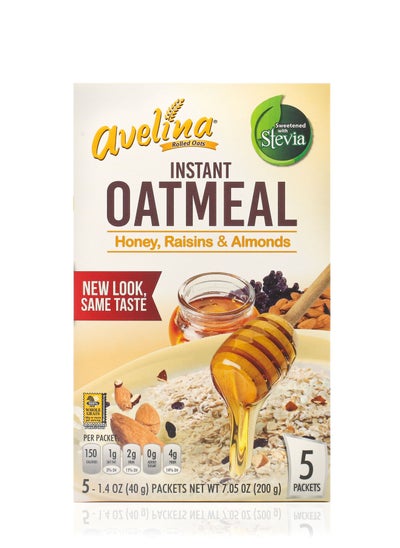 Buy Instant Oatmeal with Honey Raisins Almonds and Stevia 200g in UAE